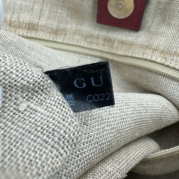 Auth Gucci Large Red Microguccisima Monogram Embossed Leather Joy Tote Bag Ex+ - Picture 15 of 16